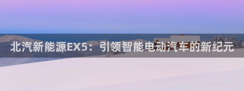 众腾娱乐邵阳:北汽新能源EX5:引领智能电动汽车的新纪元