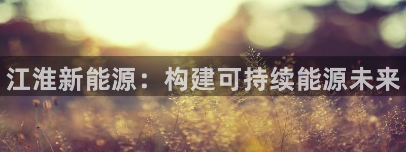 众腾娱乐发7O777:江淮新能源:构建可持续能源未来