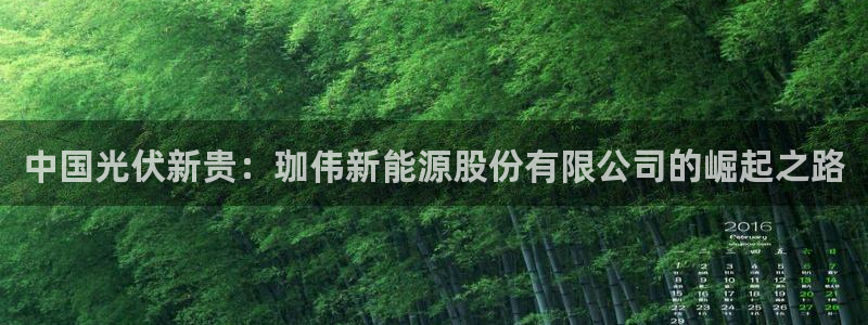 众腾娱乐毕 7O935：中国光伏新贵：珈