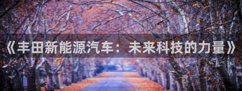 众腾娱乐平台官网入口：《丰田新能源汽车：